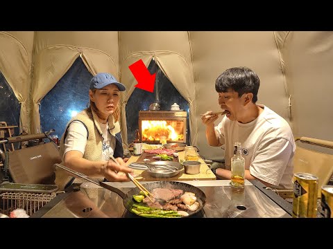 난로 바꾸는 맛에 장박합니다 / 2년만에 새로 장만한 장박 캠핑 화목난로