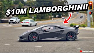 Chasing a $10M Lamborghini Sesto Elemento On the Streets! Start Up & Downshift Sound