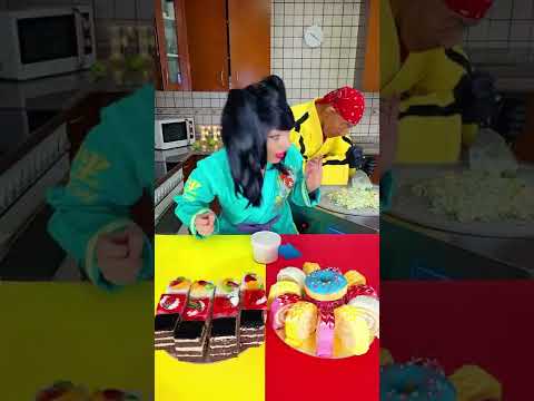 Ice cream challenge! Waffles vs velvet cake #Shorts