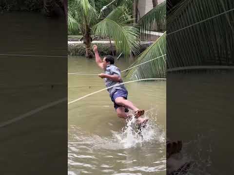 Thử thách đi trên dây cười xỉu #mytao #funny #challenge #giaitri #haihuoc #shorts #trending #windnet