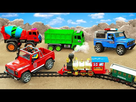 Rescue police car, crane, excavator, sports car, train   Police story catching robbers