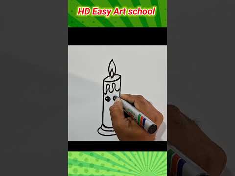 Candle drawing  Using number 1 #drawing #art #easy