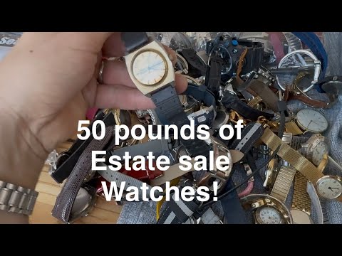 50 pounds of estate sale watches! what will I find?!