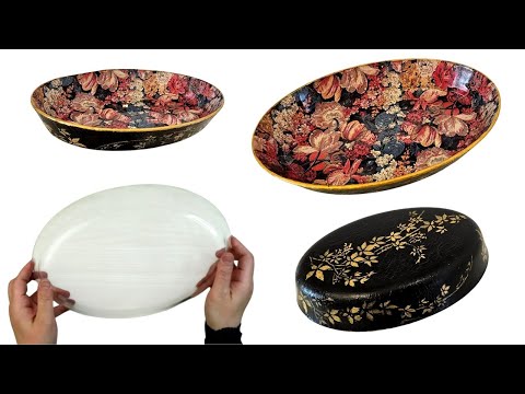 Reverse decoupage on glass/Beautiful Home decor /Diy Ideas