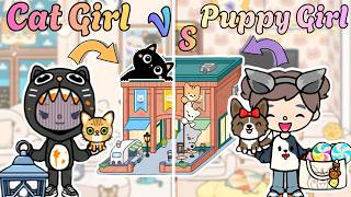 NEW VIDEO! 😱🐱 CAT GIRL vs PUPPY GIRL HOUSE DESIGN 🐶💖 | Toca Boca House Ideas | Toca Life World