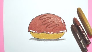 Cara menggambar donat - How to draw a  donut