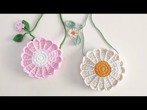 🌼 Papatya Model Çocuk Çantası | Daisy Bag for Kids Crochet Tutorial (Easy & Cute!)
