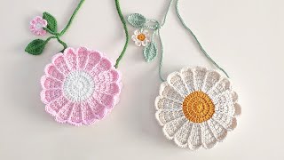 🌼 Papatya Model Çocuk Çantası | Daisy Bag for Kids Crochet Tutorial (Easy & Cute!)
