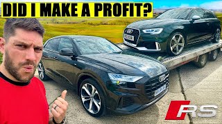 HOW MUCH MONEY DID I MAKE ON MY STOLEN AUDI Q8? + RS3 TRACK