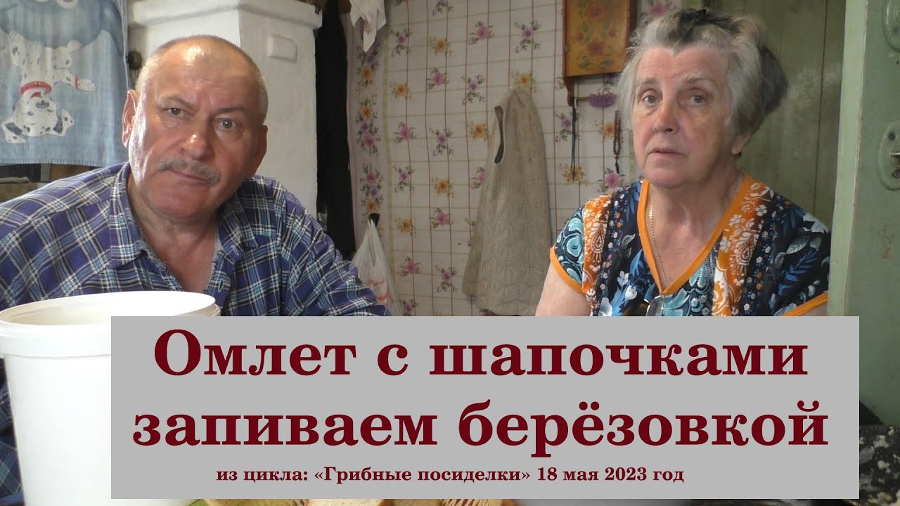 Омлет с шапочками запиваем берёзовкой. Из цикла: Грибные посиделки 18 мая 2023 года