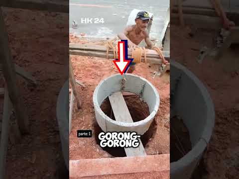 Memasukkan cincin gorong-gorong dengan mudah #shortvideo #shorts #konstruksi #goronggorong #sumur