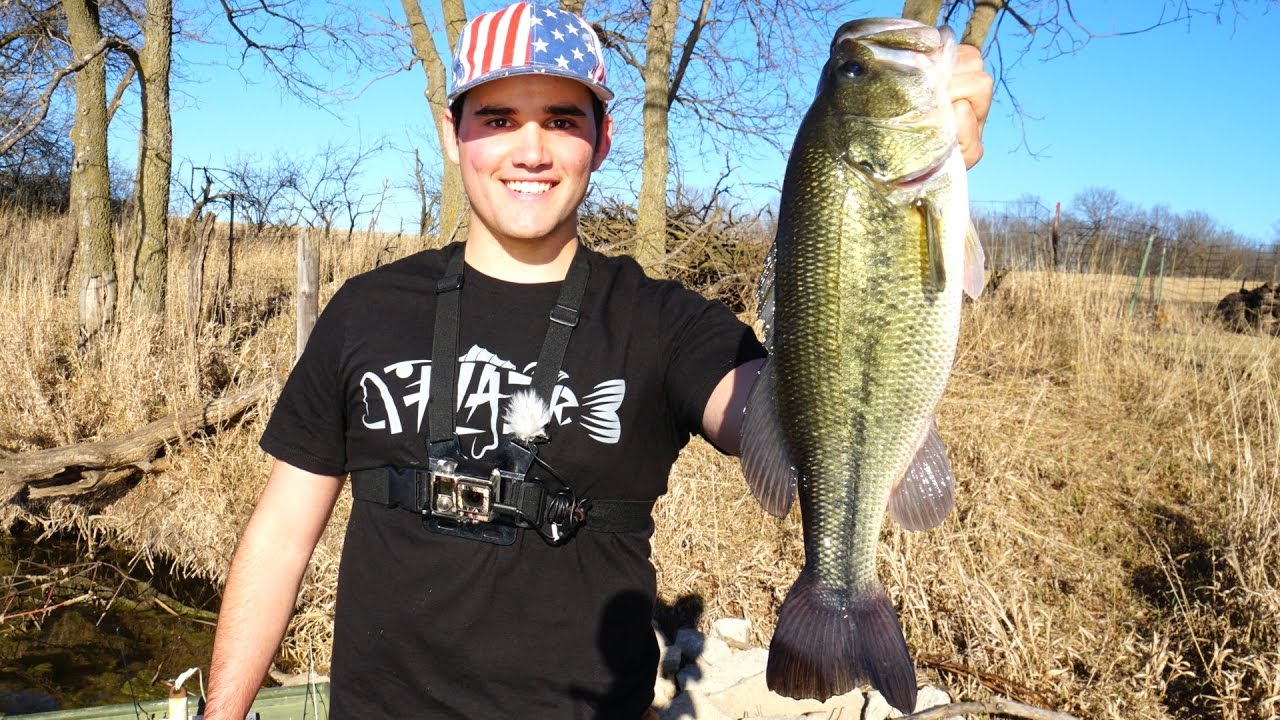 Pond Hopping for GIANT Winter Bass ft. DRONE CRASH