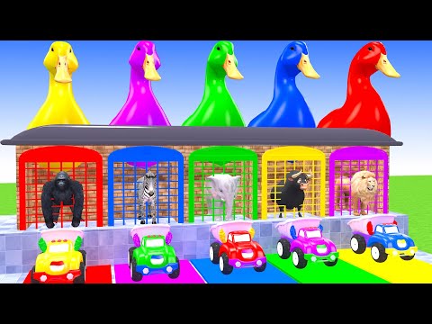 Long Slide Game With Elephant Gorilla Buffalo Hippopotamus Tiger 3d Animal Game Funny 3d Animals