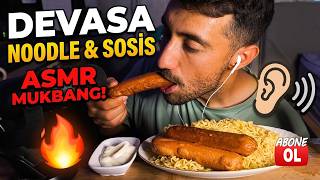DEVASA SOSİS VE BOL SOSLU NOODLE MUKBANG! 🍜🔥 (Aşırı Çıtır Sesler)