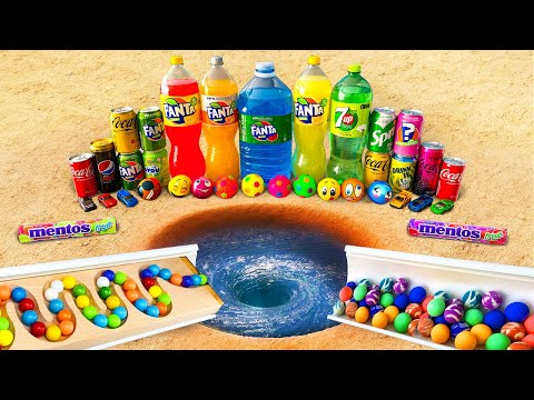 Marble Run Race | Racing Cars & Sodas & Colorful Balls With Mentos Into a Giant Foam Eruption!