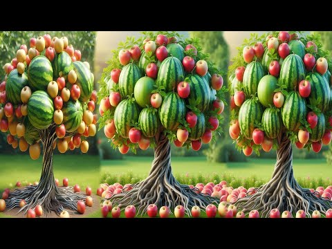 A unique way to plant and reproduce watermelon trees with guava #growingfruit