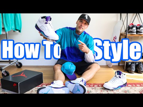 How To Style Air Jordan 5 "Grape" Sneakers! On Feet with Outfits 2025