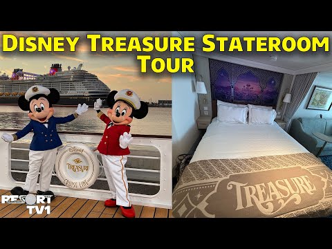 NEW Disney Treasure Deluxe Family Oceanview Verandah Stateroom - Full Tour - Disney Cruise Line