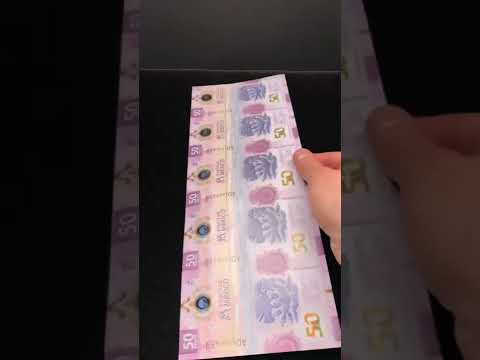 Hoja de billetes de $50 pesos del Ajolote!!!