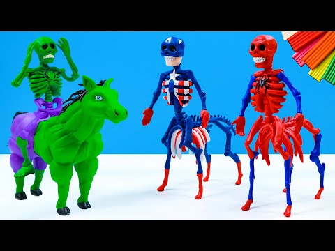 DIY a Centaur-Skeleton Hybrid in the Style of Superheroes Spider-Man, Captain America with Clay