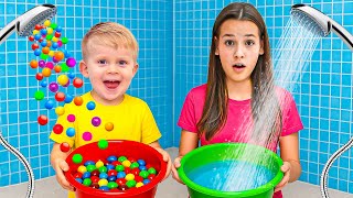 مغامرة استحمام الحلوى السحرية