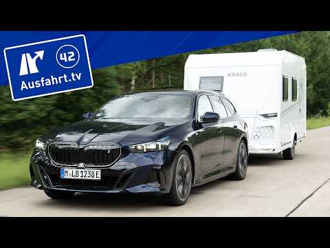 E-Auto mit Wohnwagen * Verbrauchsfahrten * BMW i5 Touring * Ausfahrt.tv