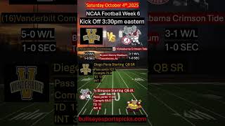 Vanderbilt vs Alabama. Can the Commodores Shock the Tide? Week 6 NCAA Football