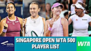 Andreeva, Anisimova, Eala & More! | Singapore Open 2026 Entry List | WTA Tennis