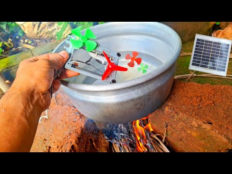 how to make awesome ideas using dc motor fan / solar panel / experiment from scrap