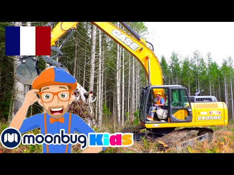 Blippi visite un chantier de construction | BLIPPI en Français | Vidéos Pour Enfants | Moonbug
