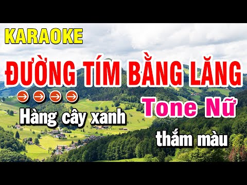 Karaoke Đường Tím Bằng Lăng Nhạc Sống Tone Nữ | Huỳnh Anh