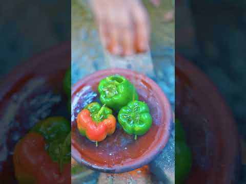 Warning: 😱 You won't believe what's hidden inside bell pepper! capsicum egg 🥵 #shorts #viral