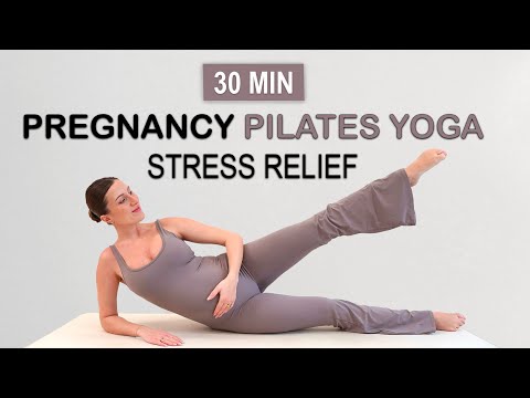 30 Min PREGNANCY PILATES X YOGA WORKOUT | Stress Relief, Cardio + Flexibility | All Trimesters