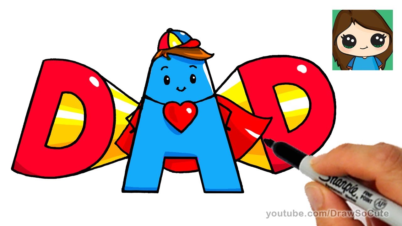 How to Draw Super Hero DAD Letters Easy
