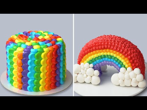Most Satisfying Rainbow Cake Decorating Compilation | Amazing Birthday Cake Tutorial
