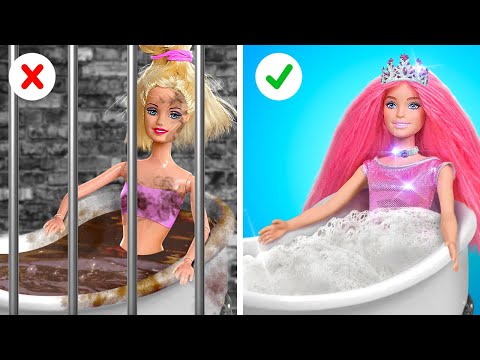 Oh não, a Barbie está na cadeia! *Transformação de Beleza Total de Feia para Princesa por 123 GO!