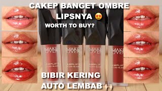 MAKE OVER AMPLIFY FLUID GLASS REVIEW + TEST MAKAN BERMINYAK 🫣 |BIBIR LEMBAB DAN SEHAT|Maria Soelisty