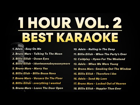 1 HOUR KARAOKE SONGS WITH LYRICS 🎤 Adele, Billie Eilish, Bruno Mars (Vol. 2)