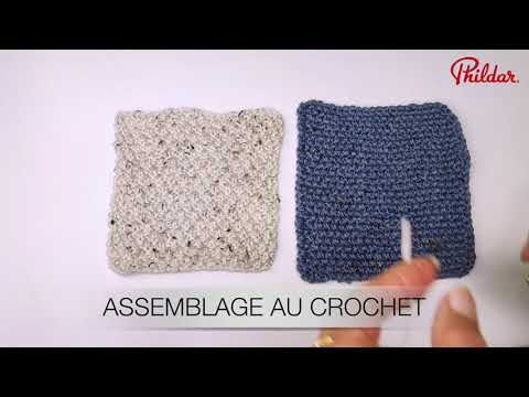 #crochet - Comment assembler deux carrés tricotés