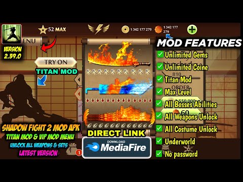 UPDATE !! shadow fight 2 mod apk max level 52 unlimited money latest version media fire - Unlock All