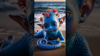 Child of the Ocean: A Surreal Fantasy Creation😱#FantasyArt #SeaCreature #SurrealArt#OceanChild#real