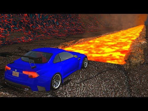 Cars Driving on Hot Lava Road - BeamNG.drive