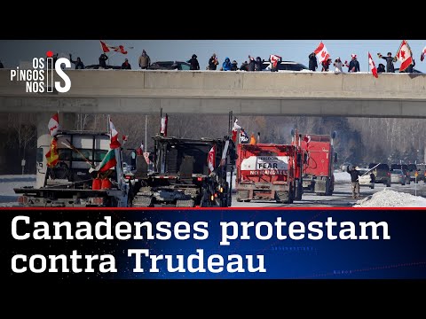Caminhoneiros do Canadá protestam contra a tirania, mas a mídia não mostra