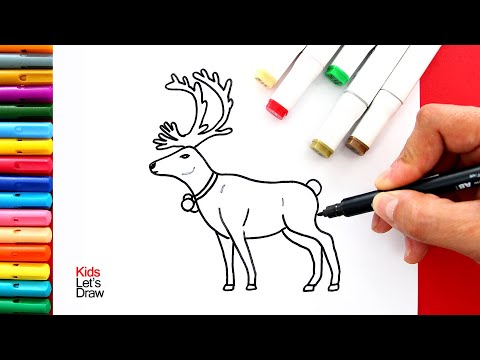 Dibuja un RENO NAVIDEÑO (semi-realista) | How to draw a Christmas Reindeer