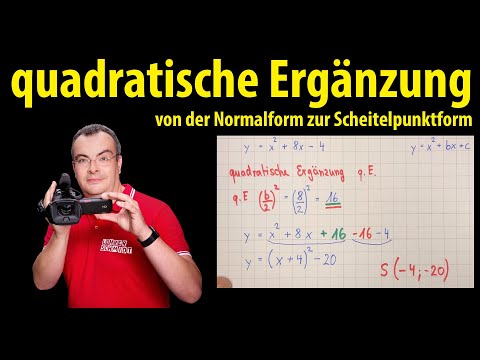 quadratische Ergänzung  - von der Normalform zur Scheitelpunktform | Lehrerschmidt