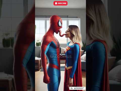 Spider-Man Long Tongue | Supergirl’s Magical Kiss  #shorts  #spiderman #marvel
