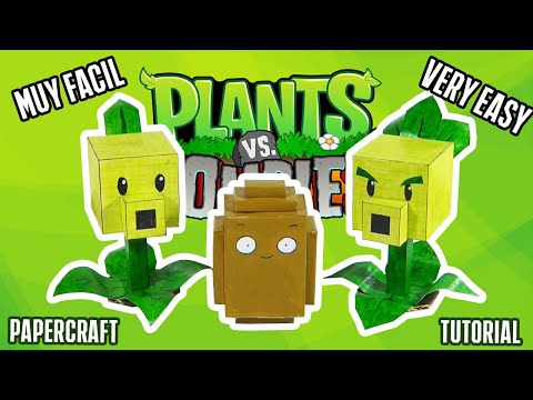 🌱 Making Peashooter, Repeater & Wall Nut 🌱 Very Easy Papercraft [Original]