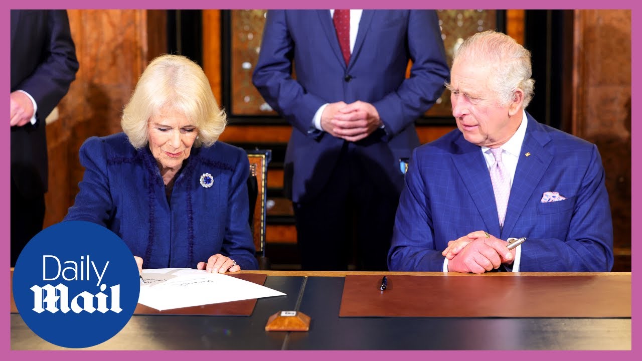 King Charles III and Queen Consort sign Golden Book in Hamburg, Germany