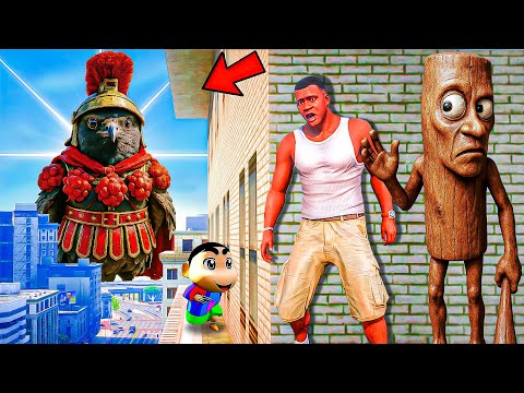 Franklin and Shinchan & Pinchan play HIDE AND KILL with Squid Game Doll In GTA 5