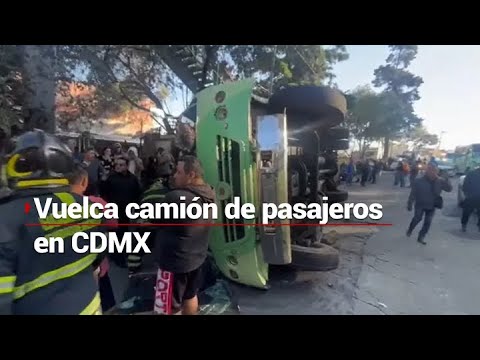 ACCIDENTE  | Vuelca camión de pasajeros en la México - Cuernavaca; se reportan heridos